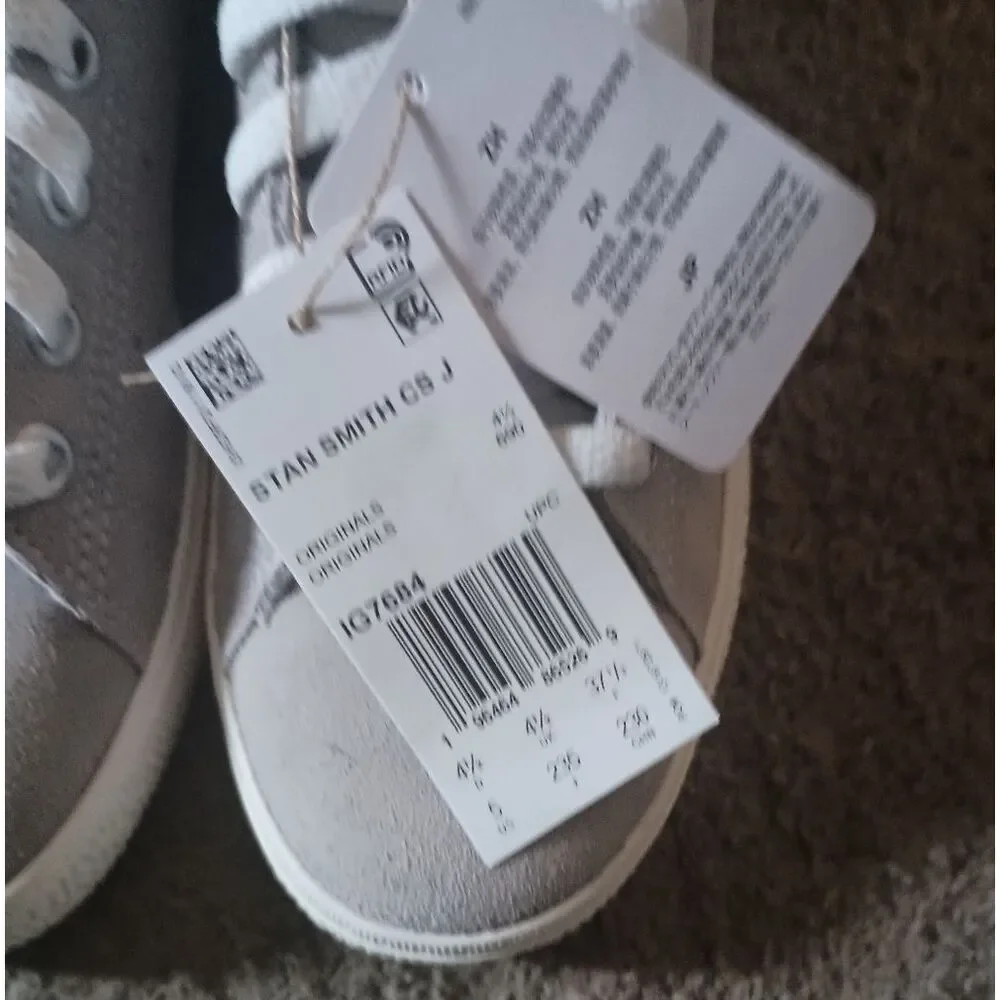 Adidas Stan Smith CS J Gray Suede Kids Size 5 BRAND NEW WITH TAGS NO BOX